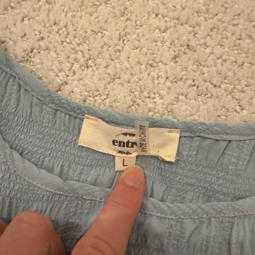 Women’s Ruffled Blue Top - Picture 2 of 3